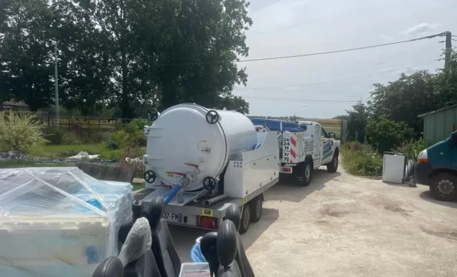 Débouchage d’un réseaux des eaux usées d’une fosse septique , Château-Thierry, ISIK ASSAINISSEMENT